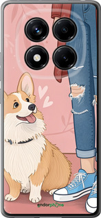 Силіконовий чехол Корги 3 для Xiaomi Redmi Note 14 Pro 4G - 6707u-3808 изображение 