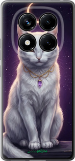 Силиконовый чехол Mystic White Cat Gothic Dark Purple Gold для Xiaomi Redmi Note 14 Pro 4G - 6805u-3808 изображение 