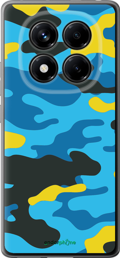 Силіконовий чехол Жовто-блакитний камуфляж для Xiaomi Redmi Note 14 Pro 4G - 1084u-3808 изображение 