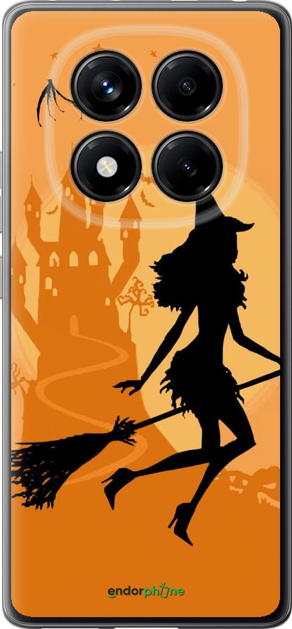 Силіконовий чехол Відьма на мітлі для Xiaomi Redmi Note 14 Pro 4G - 1184u-3808 изображение 