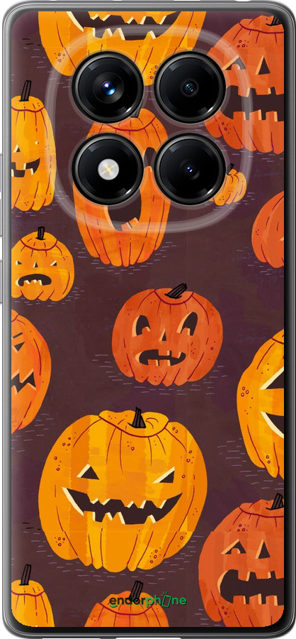 Силиконовый чехол Тыквы на Хеллоуин для Xiaomi Redmi Note 14 Pro 4G - 233u-3808 изображение 