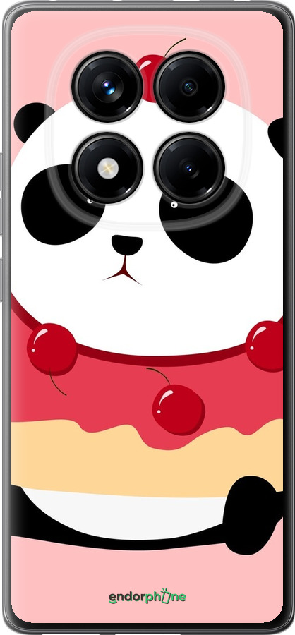 Силиконовый чехол Панда с пончиком для Xiaomi Redmi Note 14 Pro 4G - 3991u-3808 изображение 