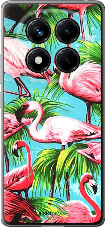 Силиконовый чехол Tropical background для Xiaomi Redmi Note 14 Pro 4G - 4016u-3808 изображение 