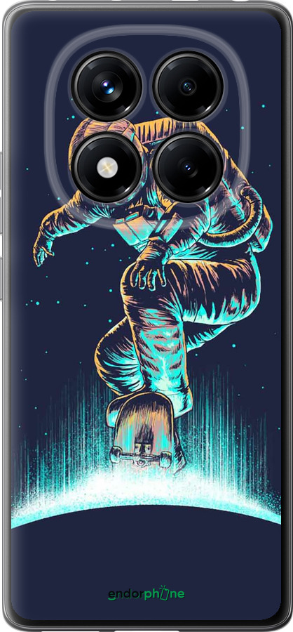 Силіконовий чехол Космонавт на скейтборді для Xiaomi Redmi Note 14 Pro 4G - 4145u-3808 изображение 