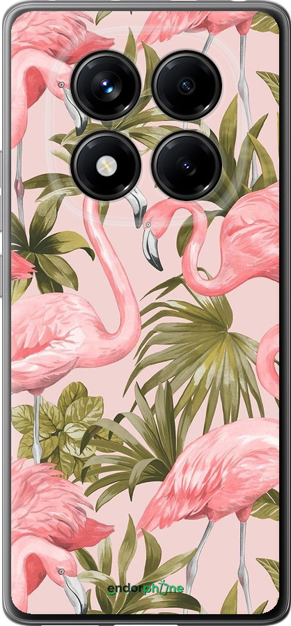 Силиконовый чехол фламинго 2 для Xiaomi Redmi Note 14 Pro 4G - 4360u-3808 изображение 