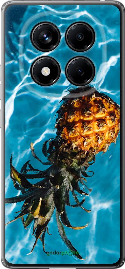 Силиконовый чехол Ананас на воде для Xiaomi Redmi Note 14 Pro 4G - 4384u-3808 изображение 
