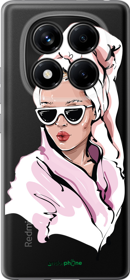 Силиконовый чехол Девушка в очках 2 для Xiaomi Redmi Note 14 Pro 4G - 4714u-3808 изображение 