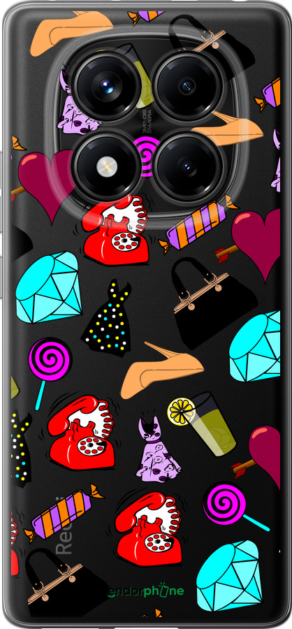 Силиконовый чехол stickers для Xiaomi Redmi Note 14 Pro 4G - 4757u-3808 изображение 