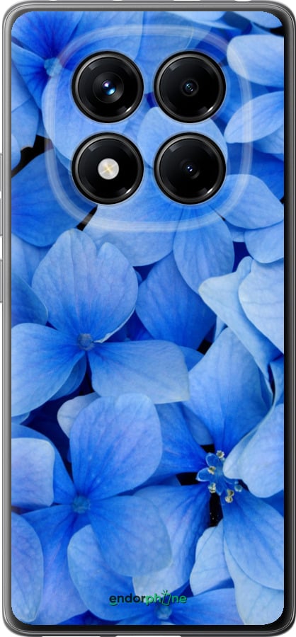 Силиконовый чехол Синие цветы для Xiaomi Redmi Note 14 Pro 4G - 526u-3808 изображение 