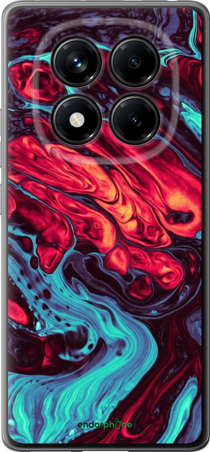 Силиконовый чехол Синяя красная абстакция для Xiaomi Redmi Note 14 Pro 4G - 5339u-3808 изображение 