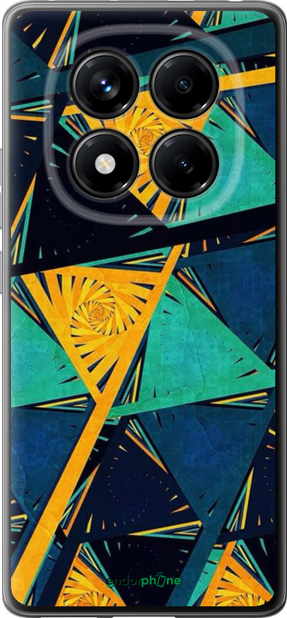 Силіконовий чехол Арт, абстракція, жовтий, синій для Xiaomi Redmi Note 14 Pro 4G - 5382u-3808 изображение 