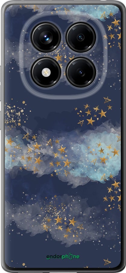 Силиконовый чехол Ночь золотые звезды для Xiaomi Redmi Note 14 Pro 4G - 5421u-3808 изображение 