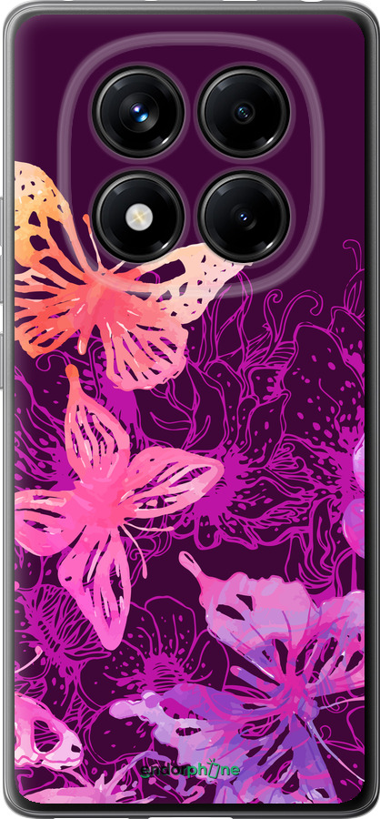 Силіконовий чехол Метелики v2 для Xiaomi Redmi Note 14 Pro 4G - 5475u-3808 изображение 
