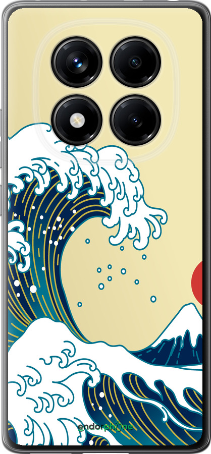Силиконовый чехол Японские волны для Xiaomi Redmi Note 14 Pro 4G - 5533u-3808 изображение 