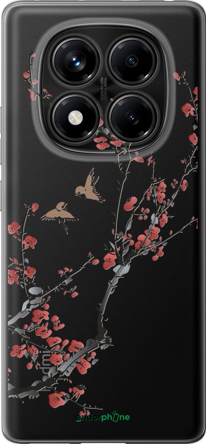 Силиконовый чехол Сакура v2 для Xiaomi Redmi Note 14 Pro 4G - 5538u-3808 изображение 