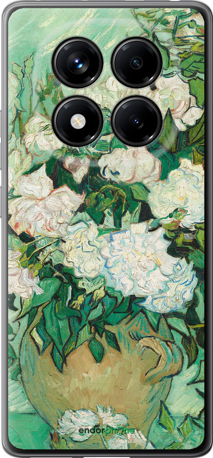 Силіконовий чехол Вінсент Ван Гог. Ваза з трояндами для Xiaomi Redmi Note 14 Pro 4G - 5543u-3808 изображение 