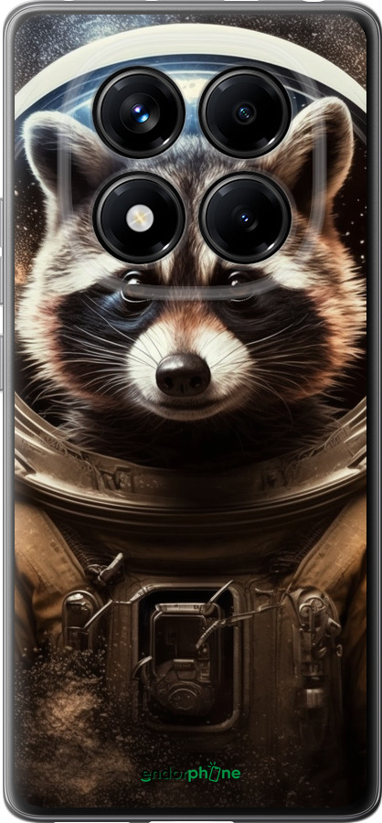 Силиконовый чехол Raccoon austronaut для Xiaomi Redmi Note 14 Pro 4G - 5581u-3808 изображение 