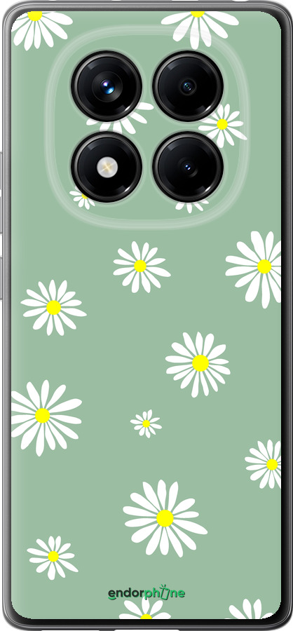 Силиконовый чехол Ромашки v4 для Xiaomi Redmi Note 14 Pro 4G - 5603u-3808 изображение 