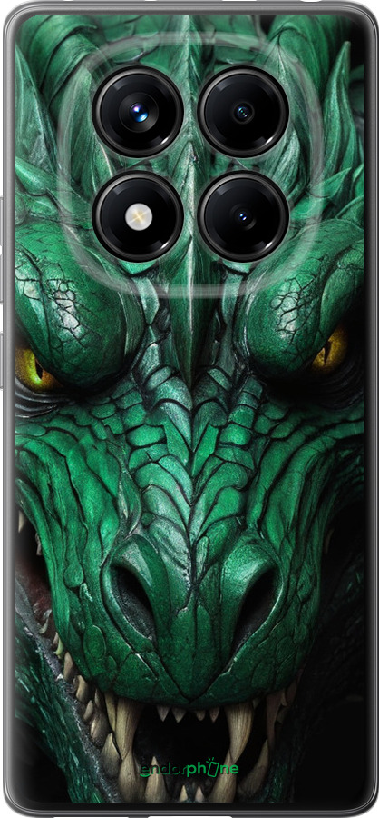 Силиконовый чехол Зелёный дракон v2 для Xiaomi Redmi Note 14 Pro 4G - 5817u-3808 изображение 
