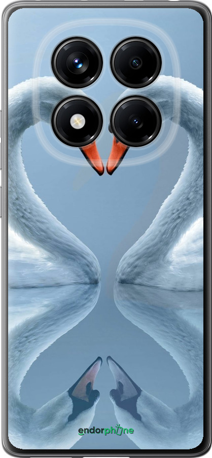 Силиконовый чехол Лебеди для Xiaomi Redmi Note 14 Pro 4G - 6007u-3808 изображение 