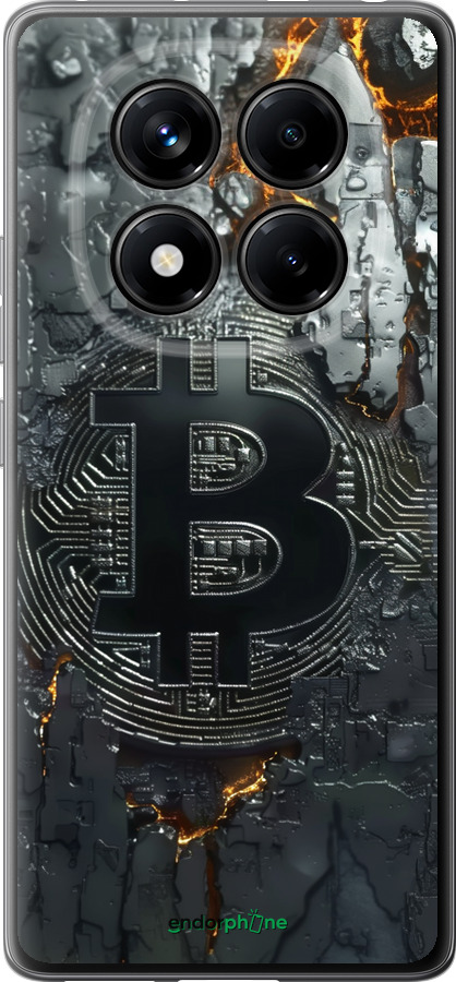 Силиконовый чехол Раскаленный биткойн для Xiaomi Redmi Note 14 Pro 4G - 6091u-3808 изображение 