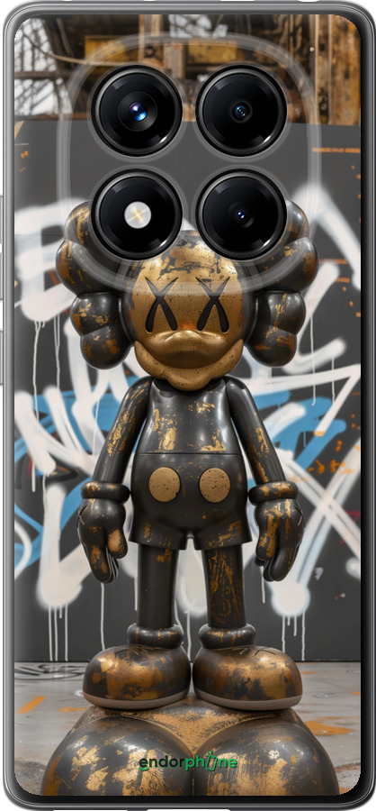 Силіконовий чехол Bronze kaws v3 для Xiaomi Redmi Note 14 Pro 4G - 6099u-3808 изображение 