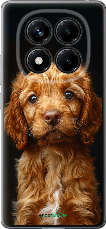 Силиконовый чехол Cocker spaniel на черном фоне для Xiaomi Redmi Note 14 Pro 4G - 6137u-3808 изображение 