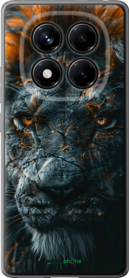 Силіконовий чехол Полум'яний лев для Xiaomi Redmi Note 14 Pro 4G - 6153u-3808 изображение 