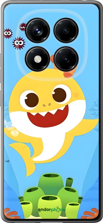 Силиконовый чехол Бейби Шарк для Xiaomi Redmi Note 14 Pro 4G - 6303u-3808 изображение 