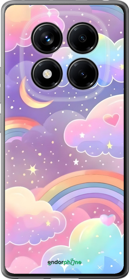 Силиконовый чехол Облака и радуга для Xiaomi Redmi Note 14 Pro 4G - 6312u-3808 изображение 