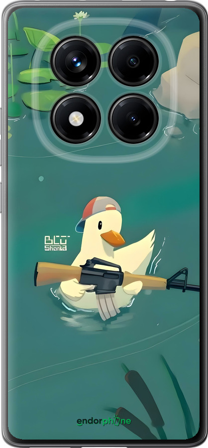 Силиконовый чехол Уточка с автоматом для Xiaomi Redmi Note 14 Pro 4G - 6356u-3808 изображение 
