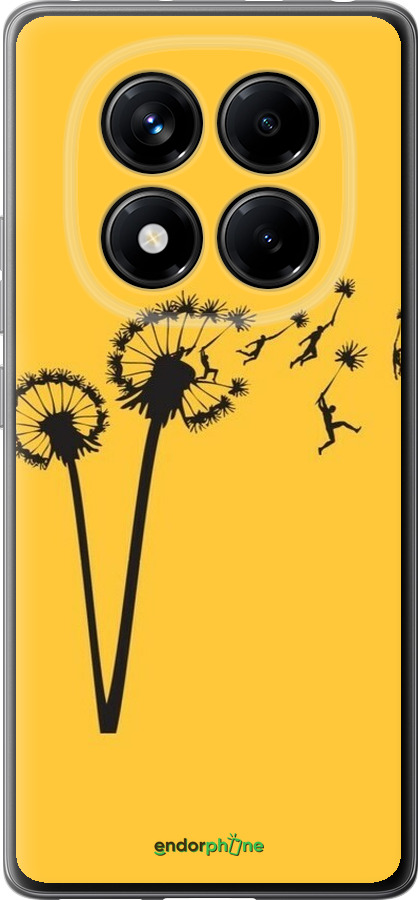Силиконовый чехол Минимализм одуванчики для Xiaomi Redmi Note 14 Pro 4G - 6449u-3808 изображение 