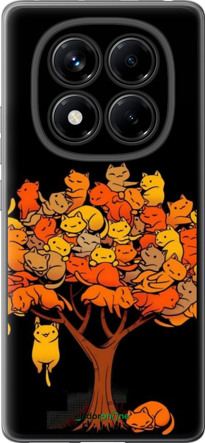 Силиконовый чехол Дерево и котики для Xiaomi Redmi Note 14 Pro 4G - 6516u-3808 изображение 