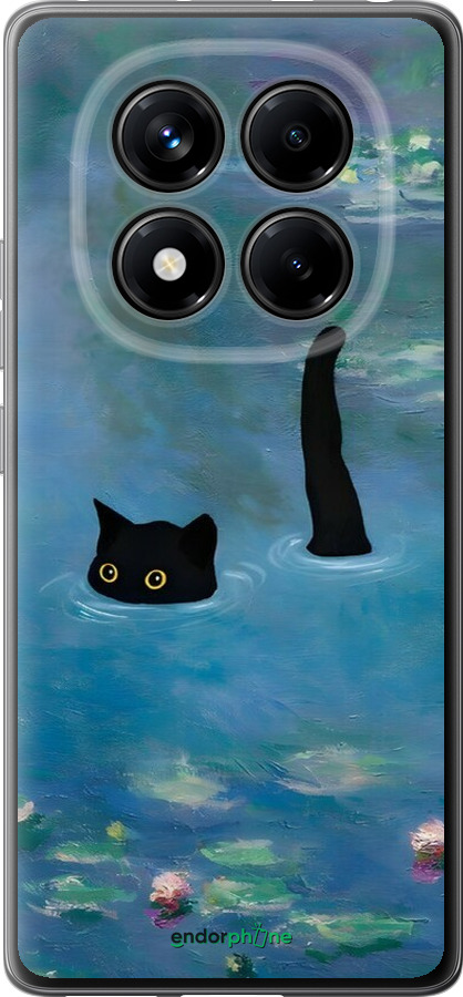 Силиконовый чехол С изображением кота и водяной лилии Monet для Xiaomi Redmi Note 14 Pro 4G - 6519u-3808 изображение 