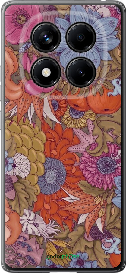 Силіконовий чехол Абстрактні  квіти для Xiaomi Redmi Note 14 Pro 4G - 6526u-3808 изображение 