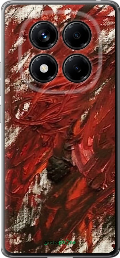 Силиконовый чехол Абстрактная композиция в красных тонах для Xiaomi Redmi Note 14 Pro 4G - 6541u-3808 изображение 