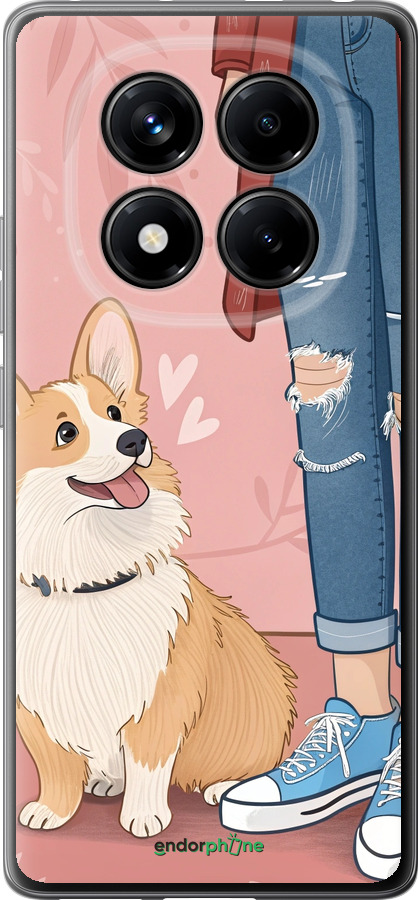 Силіконовий чехол Корги 3 для Xiaomi Redmi Note 14 Pro 4G - 6707u-3808 изображение 