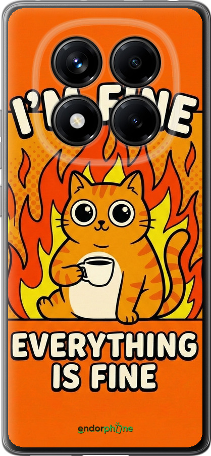 Силиконовый чехол Funny Cat для Xiaomi Redmi Note 14 Pro 4G - 6786u-3808 изображение 