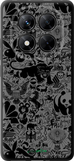 TPU чехол Чорно-сірий стікер бомбінг для Xiaomi Redmi Note 14 Pro 5G - 2432b-3928 изображение 