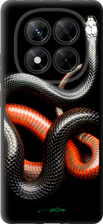 TPU чехол Красно-черная змея на черном фоне для Xiaomi Redmi Note 14 Pro 5G - 4063b-3928 изображение 