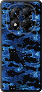 TPU чехол Абстрактный узор черных котов на синем фоне для Xiaomi Redmi Note 14 Pro 5G - 6525b-3928 изображение 