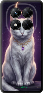TPU чехол Mystic White Cat Gothic Dark Purple Gold для Xiaomi Redmi Note 14 Pro 5G - 6805b-3928 изображение 