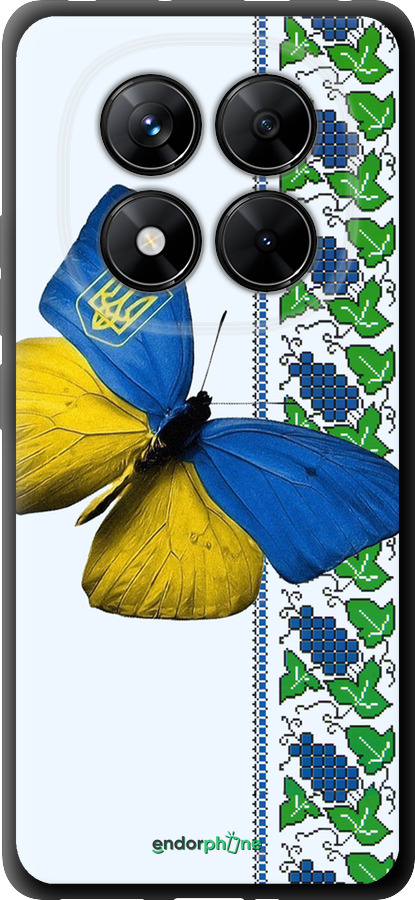 TPU чехол Желто-голубая бабочка для Xiaomi Redmi Note 14 Pro 5G - 1054b-3928 изображение 