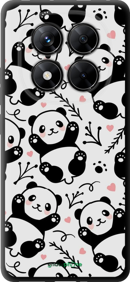 TPU чехол Панды для Xiaomi Redmi Note 14 Pro 5G - 4318b-3928 изображение 