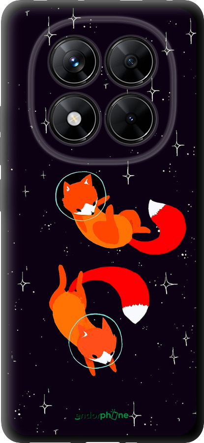 TPU чехол Лисички в космосе для Xiaomi Redmi Note 14 Pro 5G - 4519b-3928 изображение 
