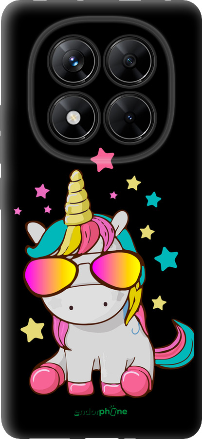 TPU чехол Единорог в очках для Xiaomi Redmi Note 14 Pro 5G - 4879b-3928 изображение 