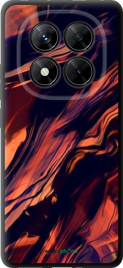 TPU чехол Черно-оранжевая абстракция для Xiaomi Redmi Note 14 Pro 5G - 5340b-3928 изображение 