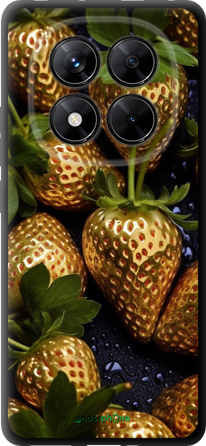 TPU чехол Золотая клубника для Xiaomi Redmi Note 14 Pro 5G - 5637b-3928 изображение 