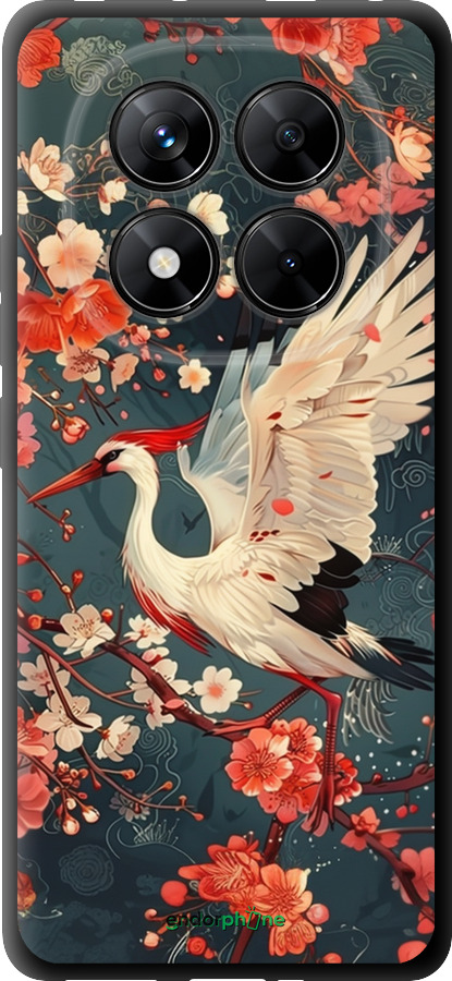 TPU чехол Сакура и аист для Xiaomi Redmi Note 14 Pro 5G - 6108b-3928 изображение 