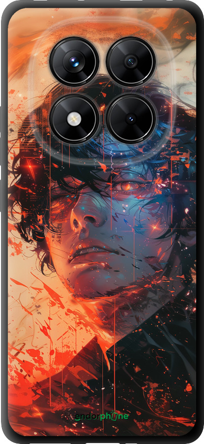 TPU чехол Лицо в пламени для Xiaomi Redmi Note 14 Pro 5G - 6127b-3928 изображение 